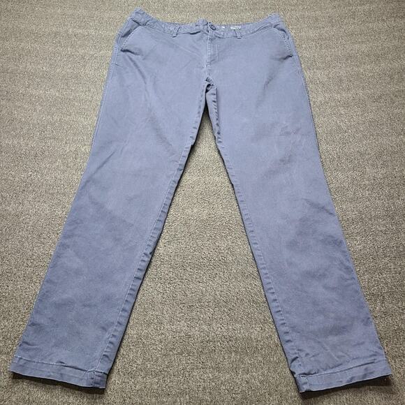 Eddie Bauer Pants Womens 12 Blue Boyfriend Midrise Slim Chinos Casual Stretch - Picture 1 of 11